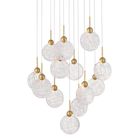Metropolitan Briselle 24" Wide LED Multi Light Pendant with Clear, Textured Glass Shades Legacy Brass