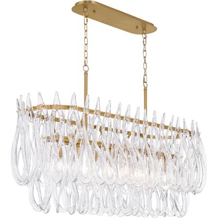 Metropolitan Glassara 8 Light 48" Wide Linear Chandelier Legacy Brass