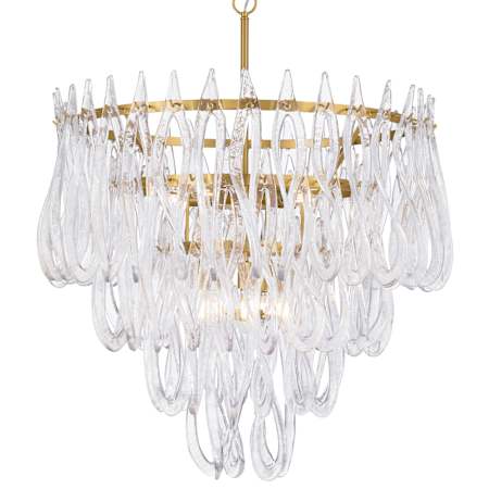 Metropolitan Glassara 10 Light 32" Wide Waterfall Chandelier Legacy Brass