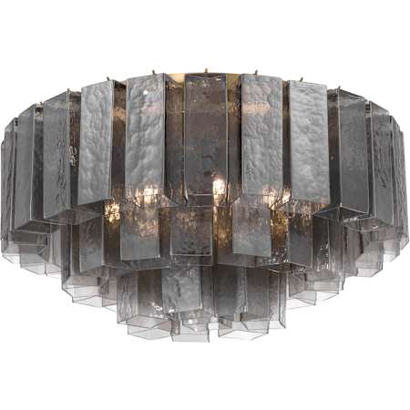 Metropolitan Torvento 7 Light 28" Wide Flush Mount Ceiling Fixture Legacy Brass / Grey Smoke