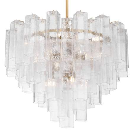 Metropolitan Torvento 15 Light 33" Wide Waterfall Chandelier Legacy Brass / Clear