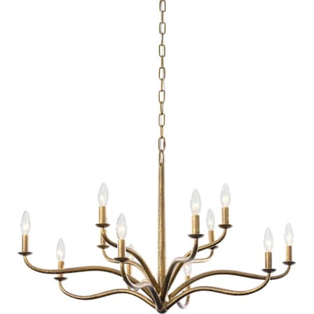 Metropolitan Dorianne 12 Light 34" Wide Taper Candle Style Chandelier Textured Dusken Brass