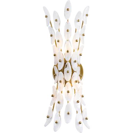 Metropolitan Sorra 2 Light 22" Tall Wall Sconce Painted Legacy Brass / White Swirl Glass