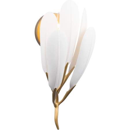 Metropolitan Vellinor 19" Tall Wall Sconce Legacy Brass / White Ceramic Accents