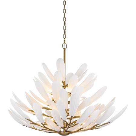 Metropolitan Vellinor 10 Light 42" Wide Antler Abstract Chandelier Legacy Brass / White Ceramic Accents