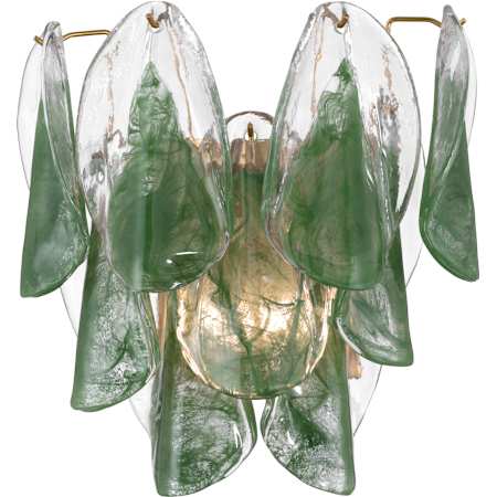 Metropolitan Verla Crest 2 Light 15" Tall Wall Sconce Legacy Brass / Green