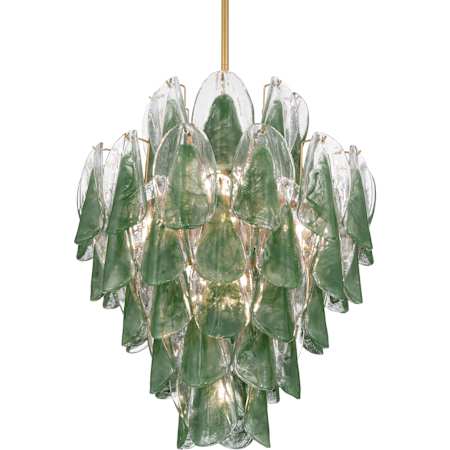 Metropolitan Verla Crest 13 Light 23" Wide Abstract Pendant Legacy Brass / Green