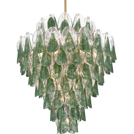 Metropolitan Verla Crest 21 Light 33" Wide Abstract Pendant Legacy Brass / Green