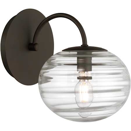 Metropolitan Lenora 8" Tall Bathroom Sconce with Clear, Water Glass Shade Dark Bronze