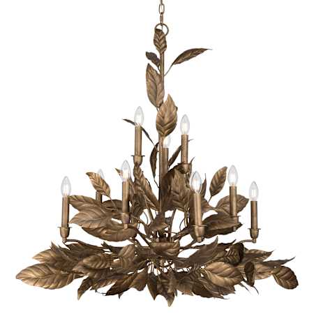 Metropolitan Seraphine 11 Light 40" Wide Taper Candle Style Chandelier Weathered Gold