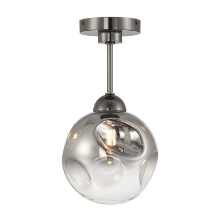 Metropolitan Neveh 8" Wide Semi-Flush Globe Ceiling Fixture Gun Metal