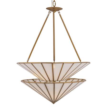 Metropolitan Jaxen 3 Light 25" Wide Pendant with Frosted Glass Shades Legacy Brass