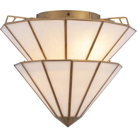Metropolitan Jaxen 3 Light 18" Wide Semi-Flush Ceiling Fixture with Frosted Glass Shades Legacy Brass