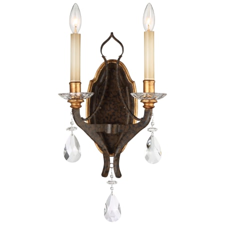 Metropolitan Chateau Nobles 2 Light 11" Wide Wall Sconce with Crystal Accents Raven Bronze with Sunburst Gold Highlights