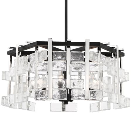 Metropolitan Painesdale 6 Light 28" Wide Abstract Chandelier Sand Coal / Polished Nickel