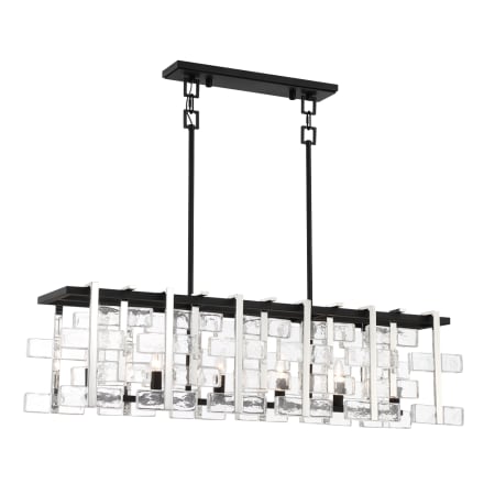 Metropolitan Painesdale 6 Light 45" Wide Billiard Chandelier Sand Coal / Polished Nickel