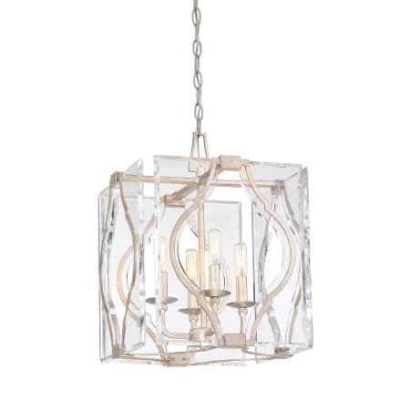Metropolitan Brenton Cove 4 Light 14" Wide Taper Candle Pendant Gold Mist / Gold Leaf