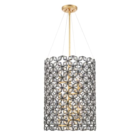 Metropolitan Brookcrest 8 Light 20" Wide Chandelier Sand Coal / Gold Leaf