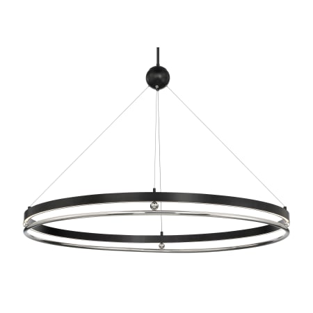 Metropolitan Grande Illusion 49" Wide LED Suspension Pendant Coal / Polished Nickel