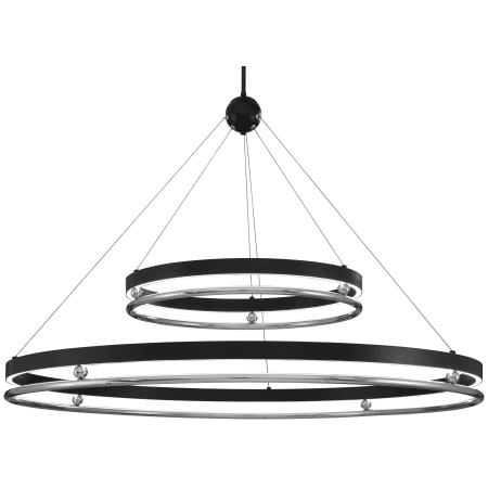 Metropolitan Grande Illusion 2 Light 49" Wide LED Ring Chandelier Coal / Polished Nickel