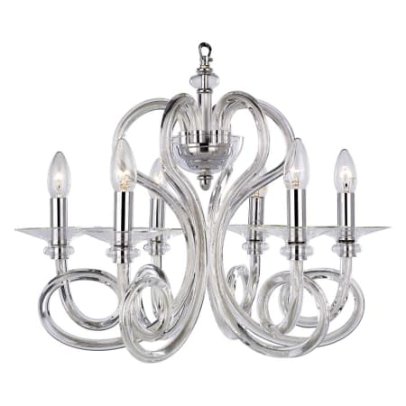 Metropolitan 6 Light 21.25" Width 1 Tier Candle Style Chandelier from the Metropolitan Collection Chrome / Clear Glass