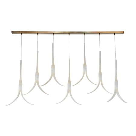 Metropolitan Featherly 7 Light 53" Wide Linear Chandelier Light Gold