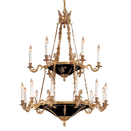 Metropolitan 18 Light 34" Width 2 Tier Candle Style Chandelier from the Vintage Collection Dore Gold