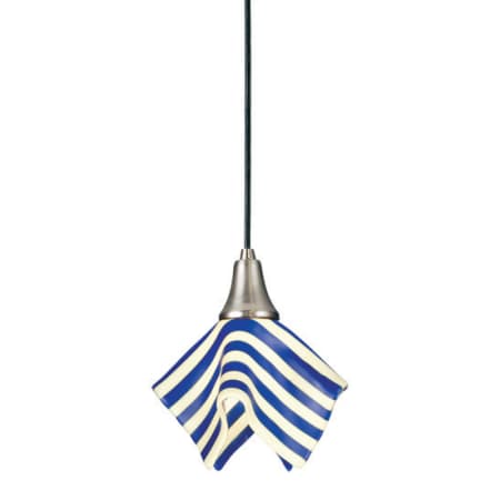 Meyda Tiffany Single Light 9" Wide Mini Pendant with Handmade Shade Platinum