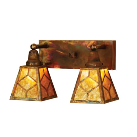 Meyda Tiffany 17" Wide 2 Light Vanity Light with Amber Shades N/A