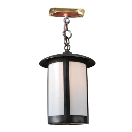 Meyda Tiffany Single Light Down Lighting Outdoor Pendant from the Fulton Collection Black