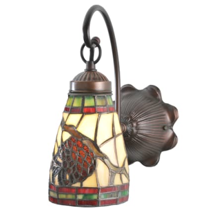 Meyda Tiffany Pinecone 6" Wide Single Light Wall Sconce with Tiffany Glass Shade Mahogany Bronze