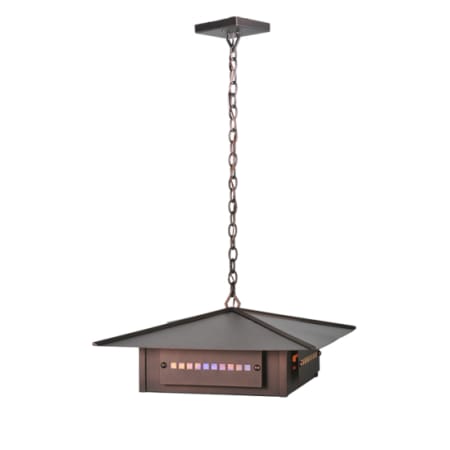 Meyda Tiffany Four Light Down Lighting Outdoor Pendant from the Stepping Stone Collection Cinnamon Coffee Metallic
