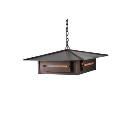 Meyda Tiffany 4 Light 35" Wide Pendant with Handmade Shade Mahogany Bronze