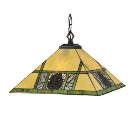 Meyda Tiffany 4 Light 25" Wide Pendant with Handmade Shade Craftsman Brown