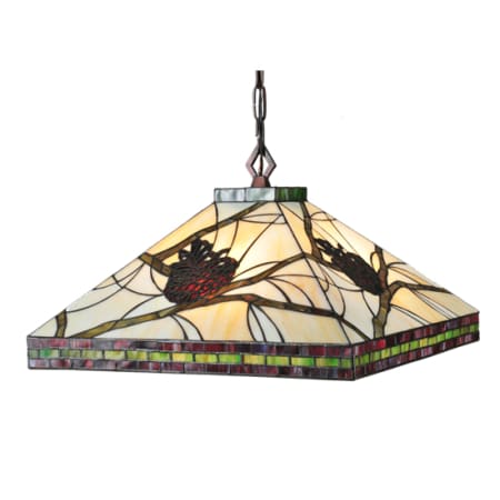 Meyda Tiffany 4 Light 24" Wide Pendant with Handmade Shade Bronze