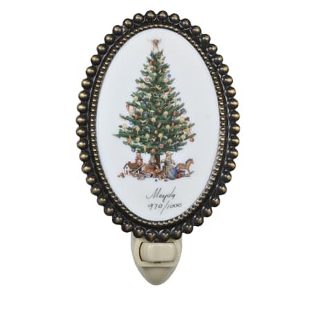 Meyda Tiffany Single Light Up Lighting Oval Christmas Night Light from the Oft. Christmas Tree Collection Antique Brass