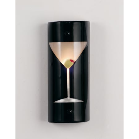 Meyda Tiffany Metro 5" Wide ADA Compliant Single Light Wall Washer Black / Clear Martini Glass