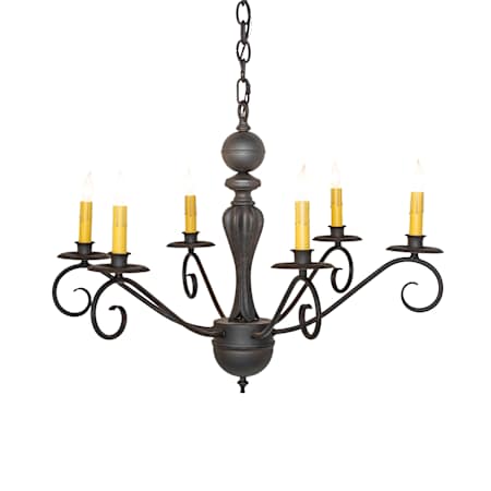 Meyda Tiffany Emory 6 Light 28" Wide Taper Candle Style Chandelier Chestnut