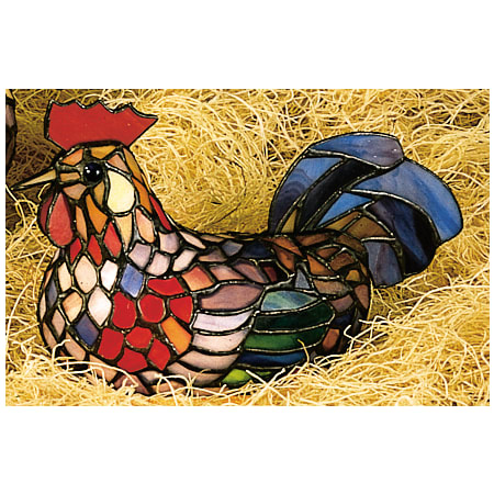 Meyda Tiffany Rooster 9" Wide Stained Glass / Tiffany Specialty Lamp from the Animal Sculptures Collection Tiffany Glass