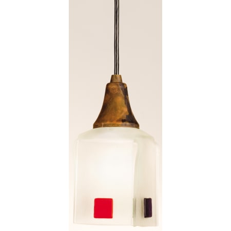 Meyda Tiffany Single Light 5" Wide Mini Pendant with Handmade Shade Clear / Multi Chip