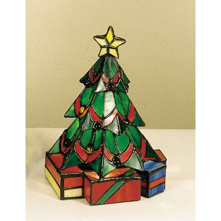 Meyda Tiffany Christmas Tree Stained Glass / Tiffany Specialty Lamp from the Tiffany Sculptures Collection Tiffany Glass