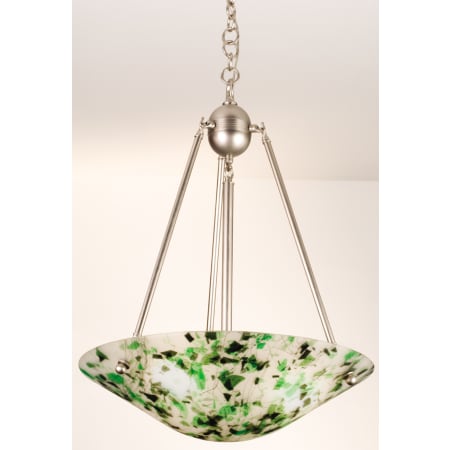 Meyda Tiffany 3 Light 20-1/2" Wide Pendant with Handmade Shade Brushed Nickel