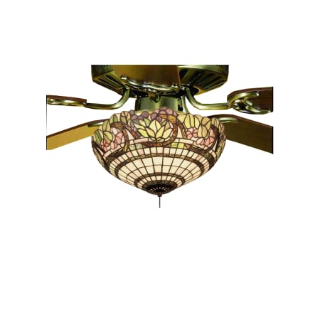 Meyda Tiffany Tiffany Three Light Down Lighting Fan Light Kit from the Grapevine Collection Polished Brass