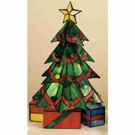 Meyda Tiffany Christmas Tree Stained Glass / Tiffany Specialty Lamp from the Tiffany Sculptures Collection Tiffany Glass