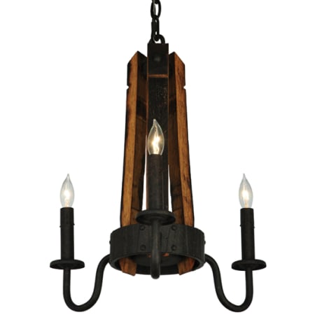 Meyda Tiffany 17" Wide Barrel Stave Madera 3 Light Chandelier Costello Black