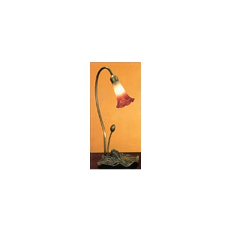 Meyda Tiffany Stained Glass / Tiffany Desk Lamp from the Lilies Collection Pink / White
