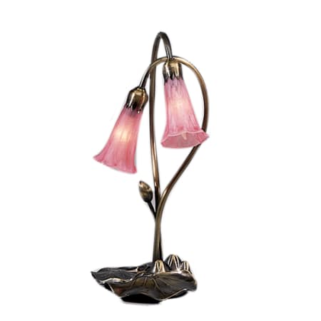 Meyda Tiffany Stained Glass / Tiffany Desk Lamp from the Lilies Collection Pink