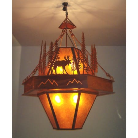 Meyda Tiffany 8 Light 49-1/2" Wide Pendant with Handmade Shade Rust