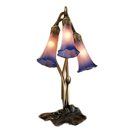 Meyda Tiffany Stained Glass / Tiffany Desk Lamp from the Lilies Collection Pink / Blue
