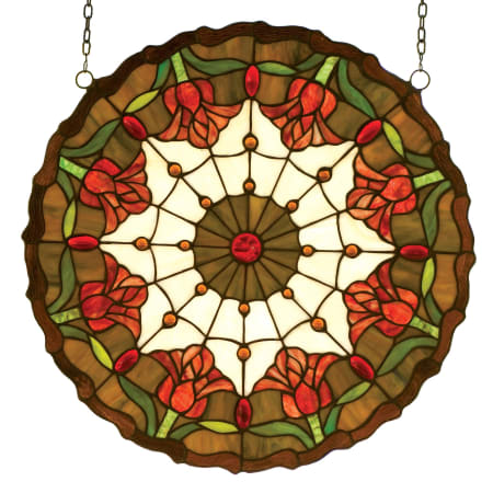 Meyda Tiffany Stained Glass Tiffany Window from the Colonial Tulip Collection Mahogany Bronze